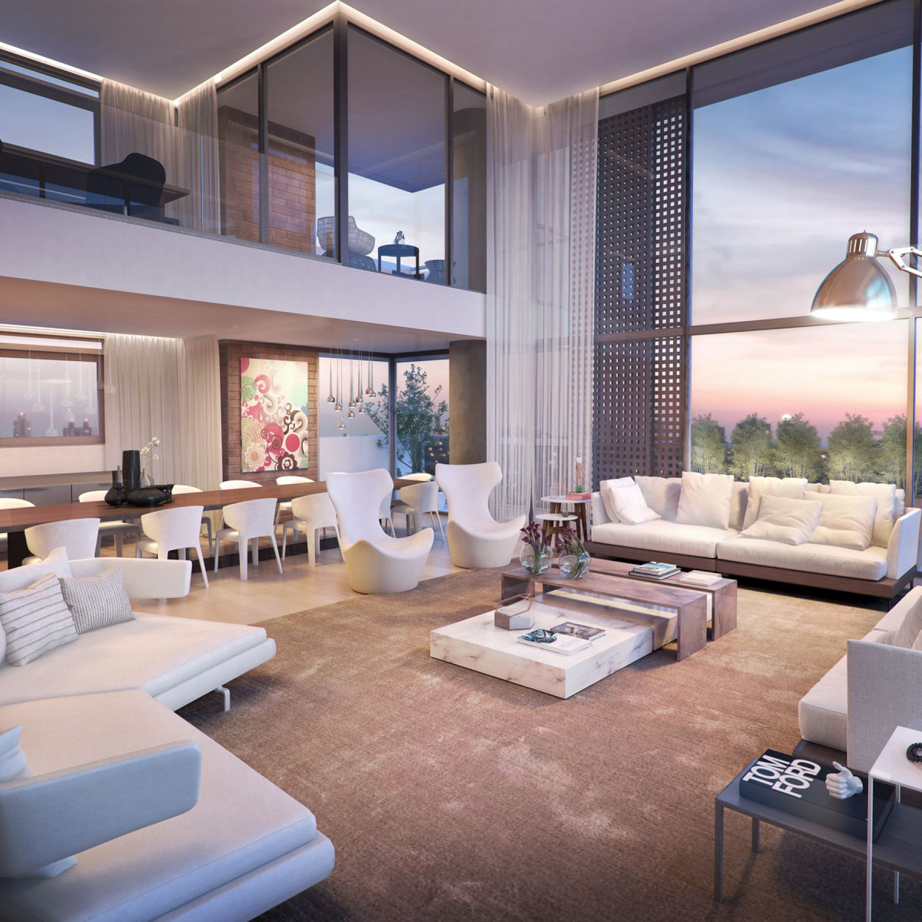 Geometria Itaim │ Living Duplex da Cobertura
