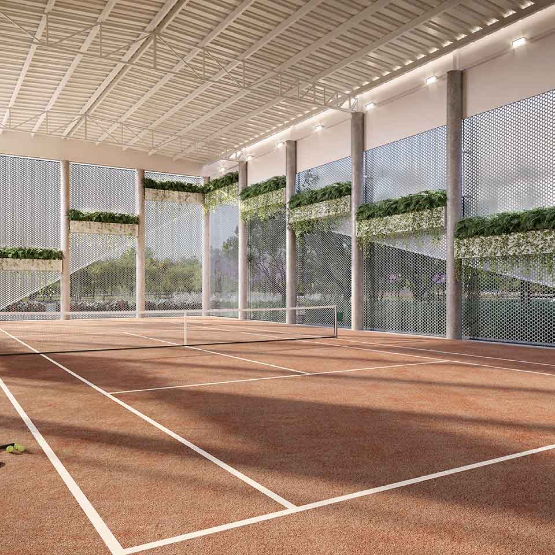 PARQUE GLOBAL │ TORRE IBIRAPUERA │ PRESPECTIVA QUADRA DE TENIS COBERTA