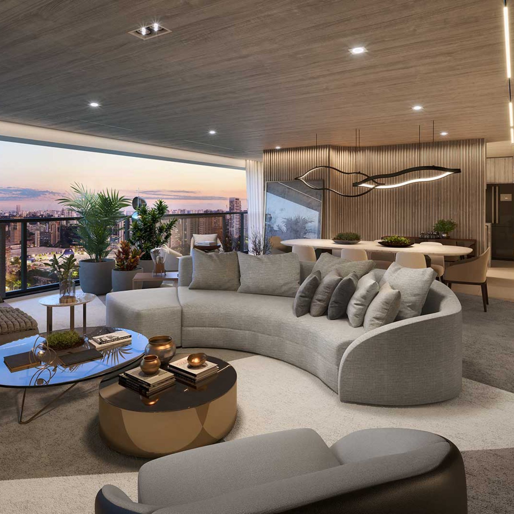 PARQUE GLOBAL │ TORRE PROSPECT │ LIVING DO APARTAMENTO DE 185M2